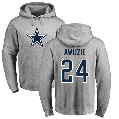 Men Dallas Cowboys Ash Chidobe Awuzie Name and Number Logo 24 Pullover NFL Hoodie Sweatshirts